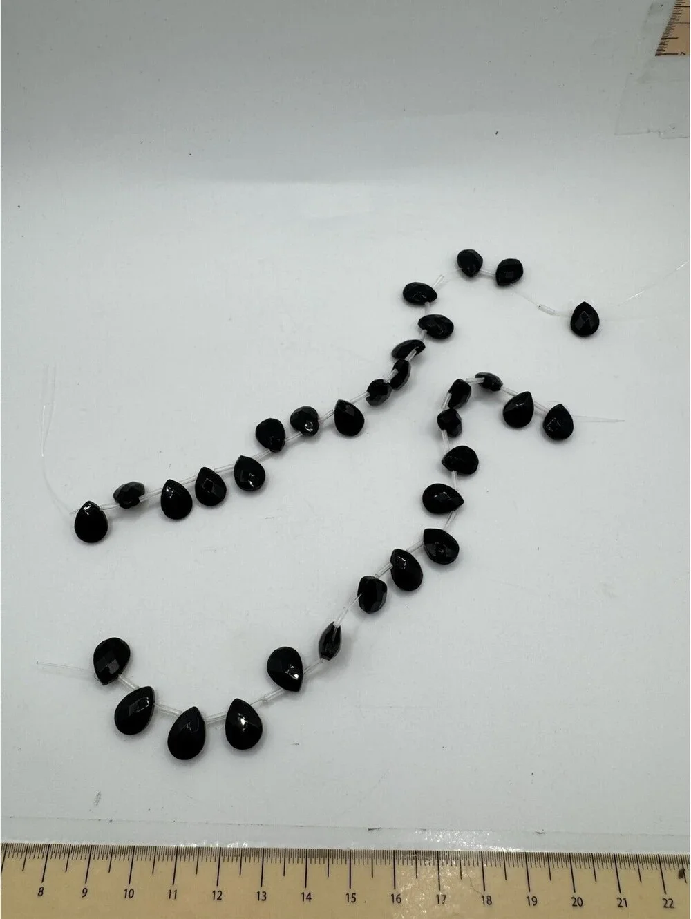 2 Strand Of 16 (32 Total) Black Onyx Faceted Beads - NOS